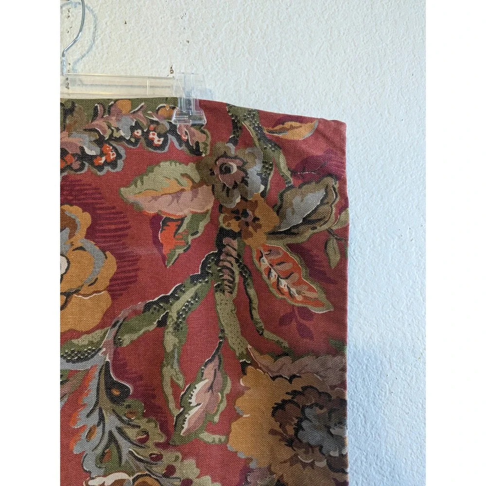 Pottery Barn Vanessa Floral Pillow Cover Red Sage Green 24x24 Square Euro Sham
